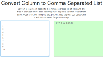 Column to CSV