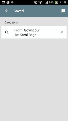 Delhi Public Transport Offline Android App Saved Locations