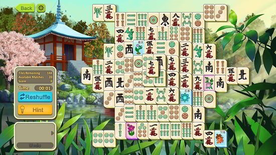 Simple Mahjong gameplay started