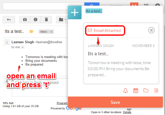 add an email as to-do