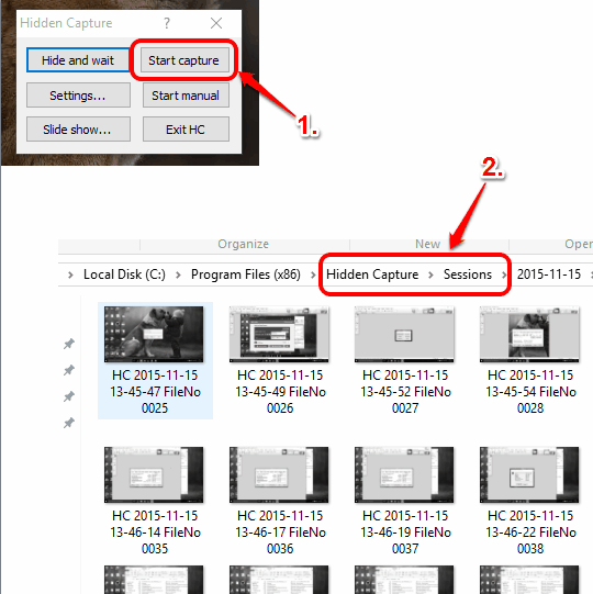 capture screenshots automatically with Hidden Capture