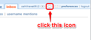 click chat icon to open new UI to use Reddit Inbox