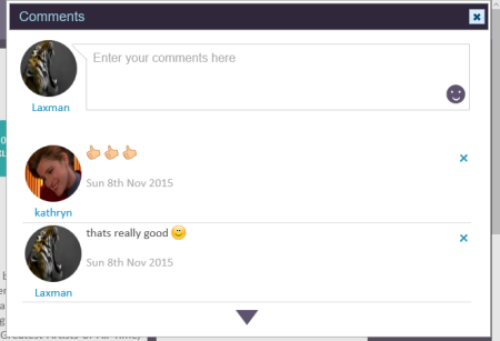 comments added by other users
