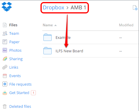 create a new folder under AMB 1 folder