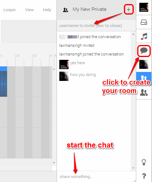 create private room and chat with others