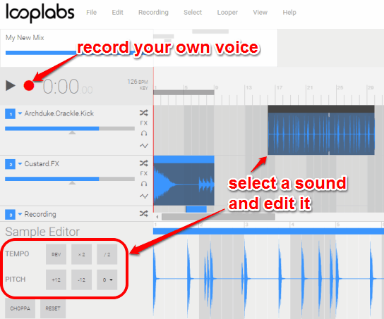 edit the sound and record your own voice