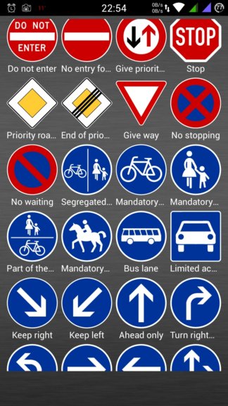 eu road sign learning apps android 5