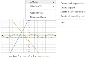 free Google Docs add-on to create equations and graphs