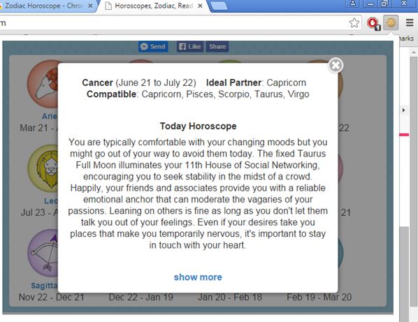horoscope extensions chrome 2