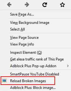 image context menu all images