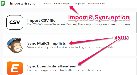import and sync