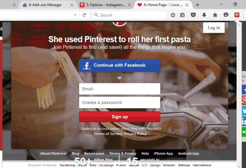 login to your Pinterest account