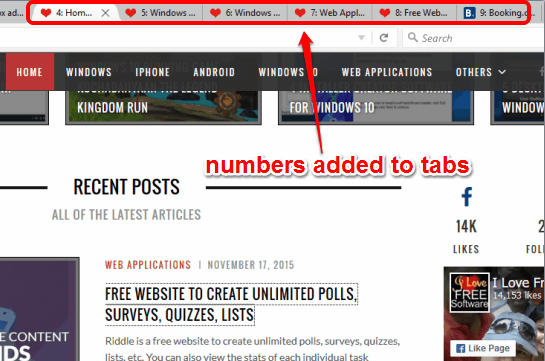 numbers added to tabs using this add-on