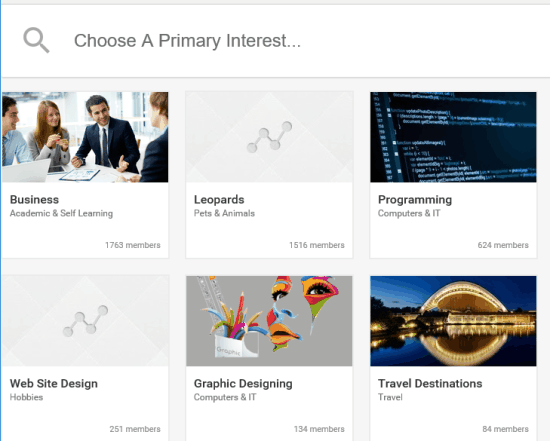 select your primary interest