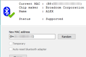 Bluetooth MAC Address Changer software