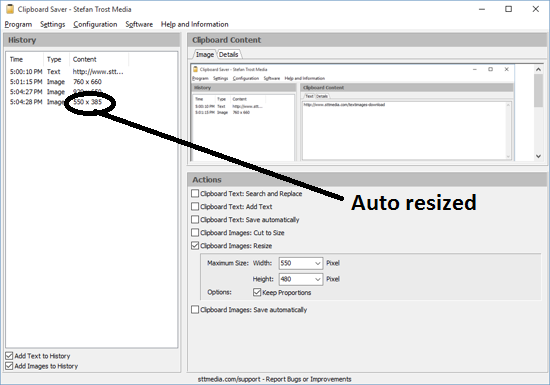 Clipboard Saver auto resized