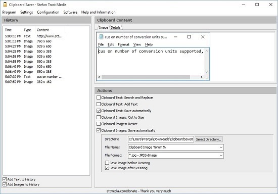 Clipboard history images autosave