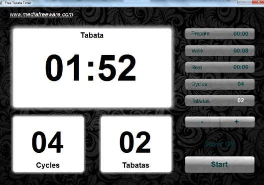 Free Tabata Timer- interface