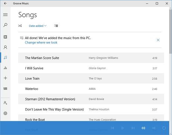 Groove Music all tracks