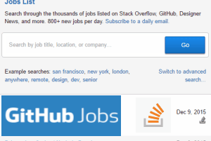 Jobs List- search for GiHub Jobs, Stack Overflow, Designer News Jobs