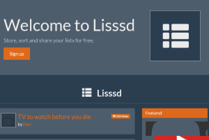 Lisssd- create lists and share