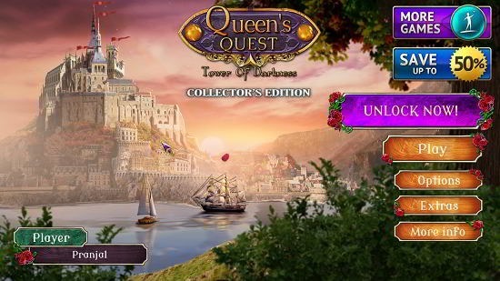 Queen's Quest main screen