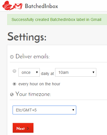 Set your timezone and deliver time for emails
