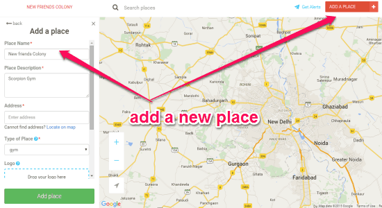 add new place