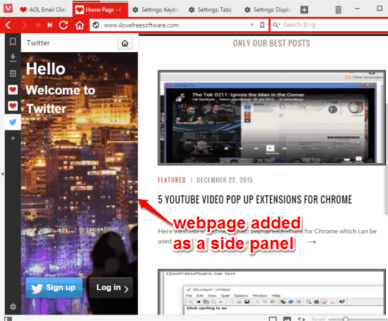 add webpages to panels