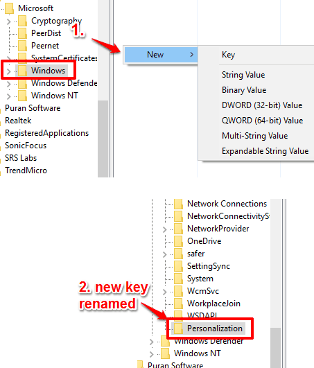 create a new key and rename it