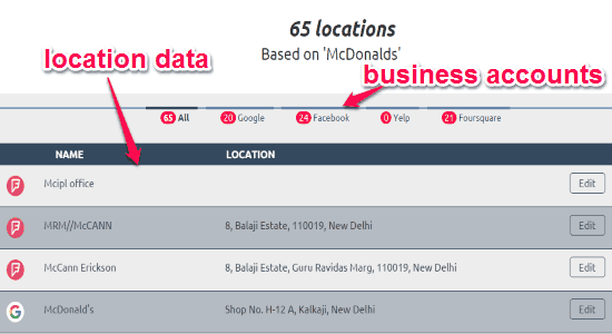 location data
