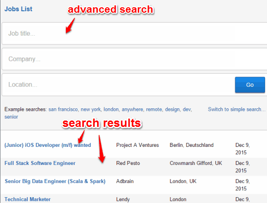 perform a search and get the results