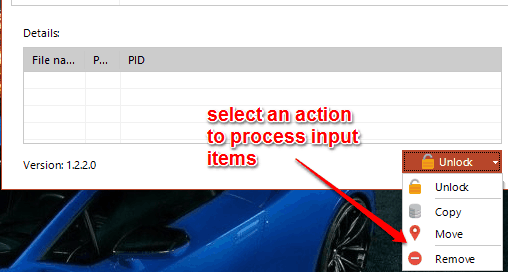 select action to process input items