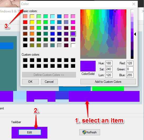 select an item to change its color