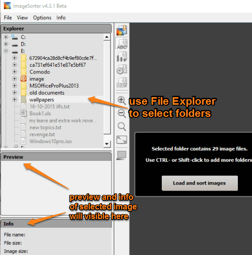 select folders to load images