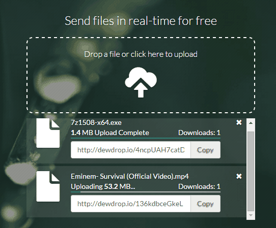 send files in real-time