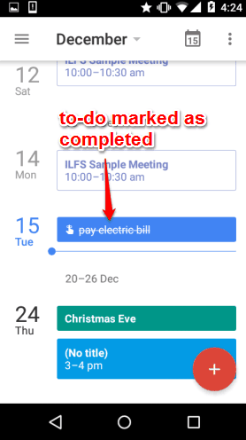 to-do marked as completed