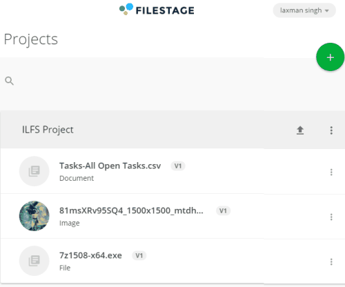 upload files under your project