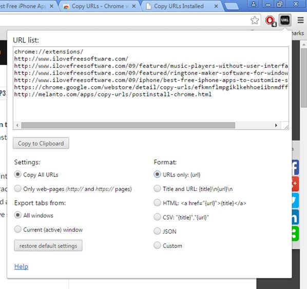 url copy extensions chrome 2