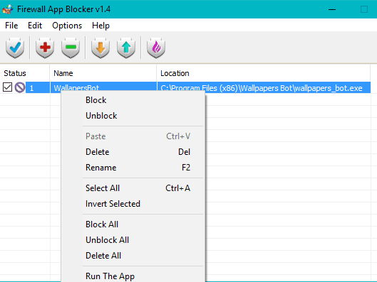 Firewall App Blocker software