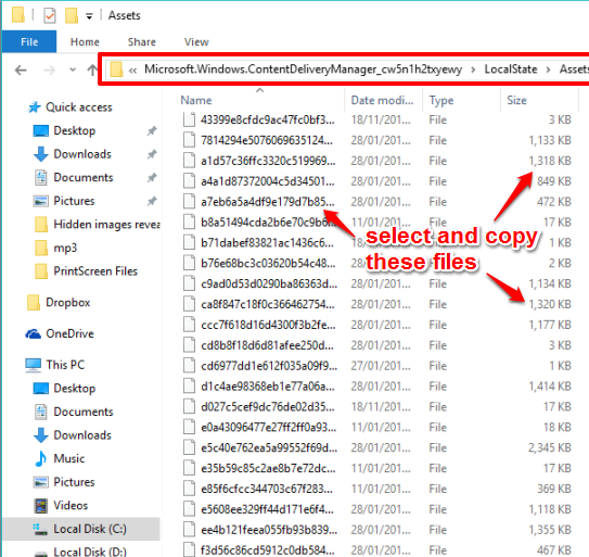 access Assets folder to find hidden lock screen images