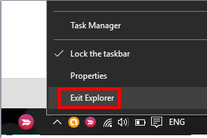 access Exit Explorer in Windows 10