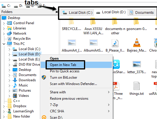 add tabs