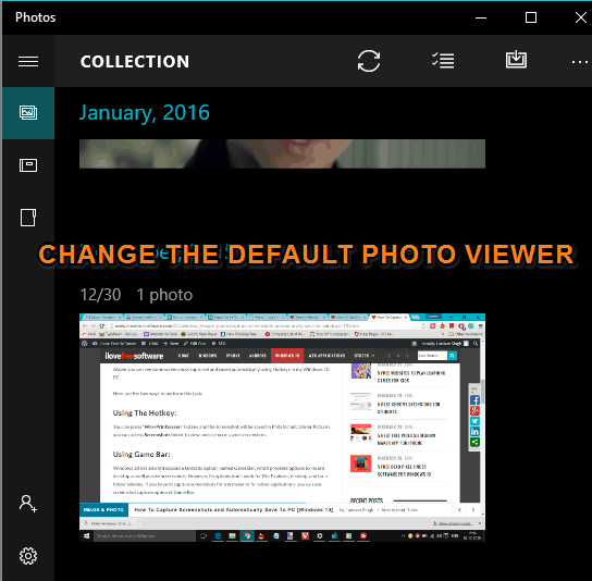 change the default photo viewer in Windows 10