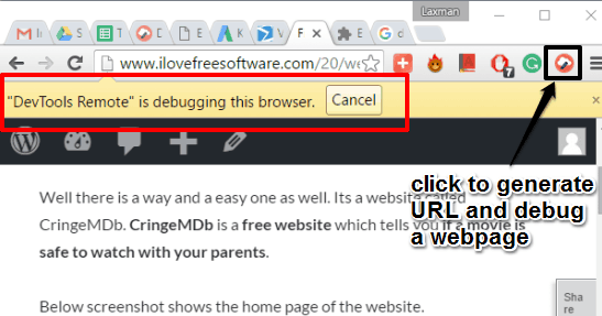 click extension icon to generate sharing URL