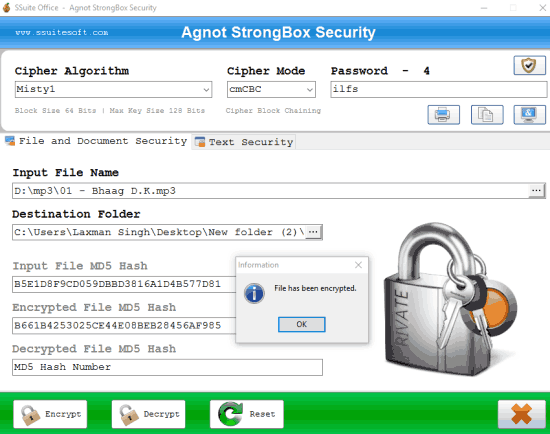 free file encryption software with 19 different encryption algorithms