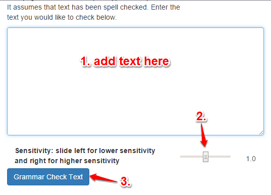 insert text and detect grammar mistakes