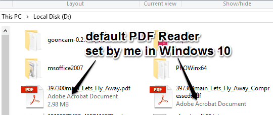 my default PDF reader application in Windows 10