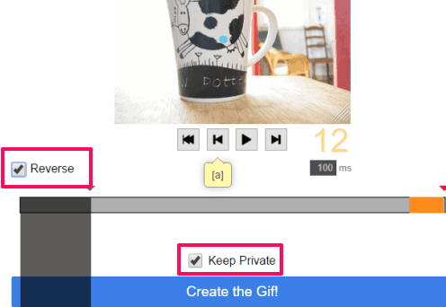 reverse a gif and make a gif private