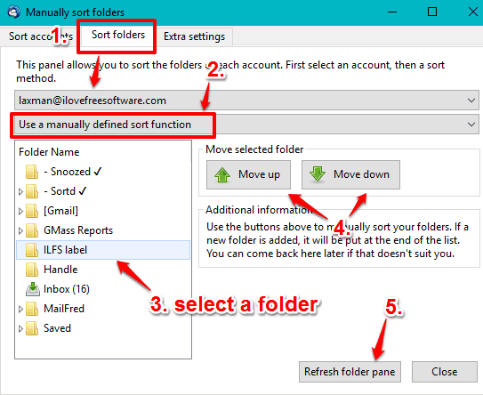 sort folders tab